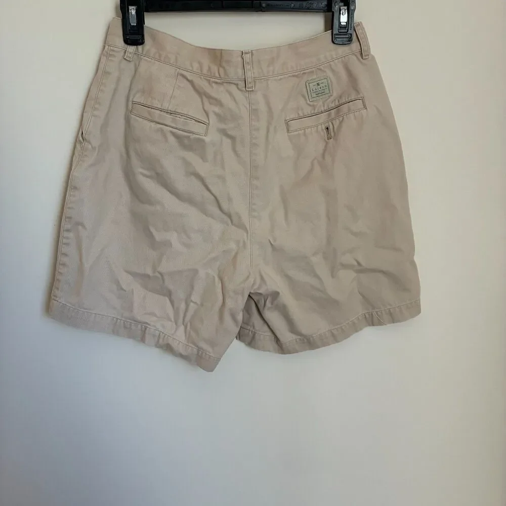 Lauren Jeans Co Ralph Lauren Beige Chino Shorts Womens Size 6P 100% Cotton - Picture 2 of 3